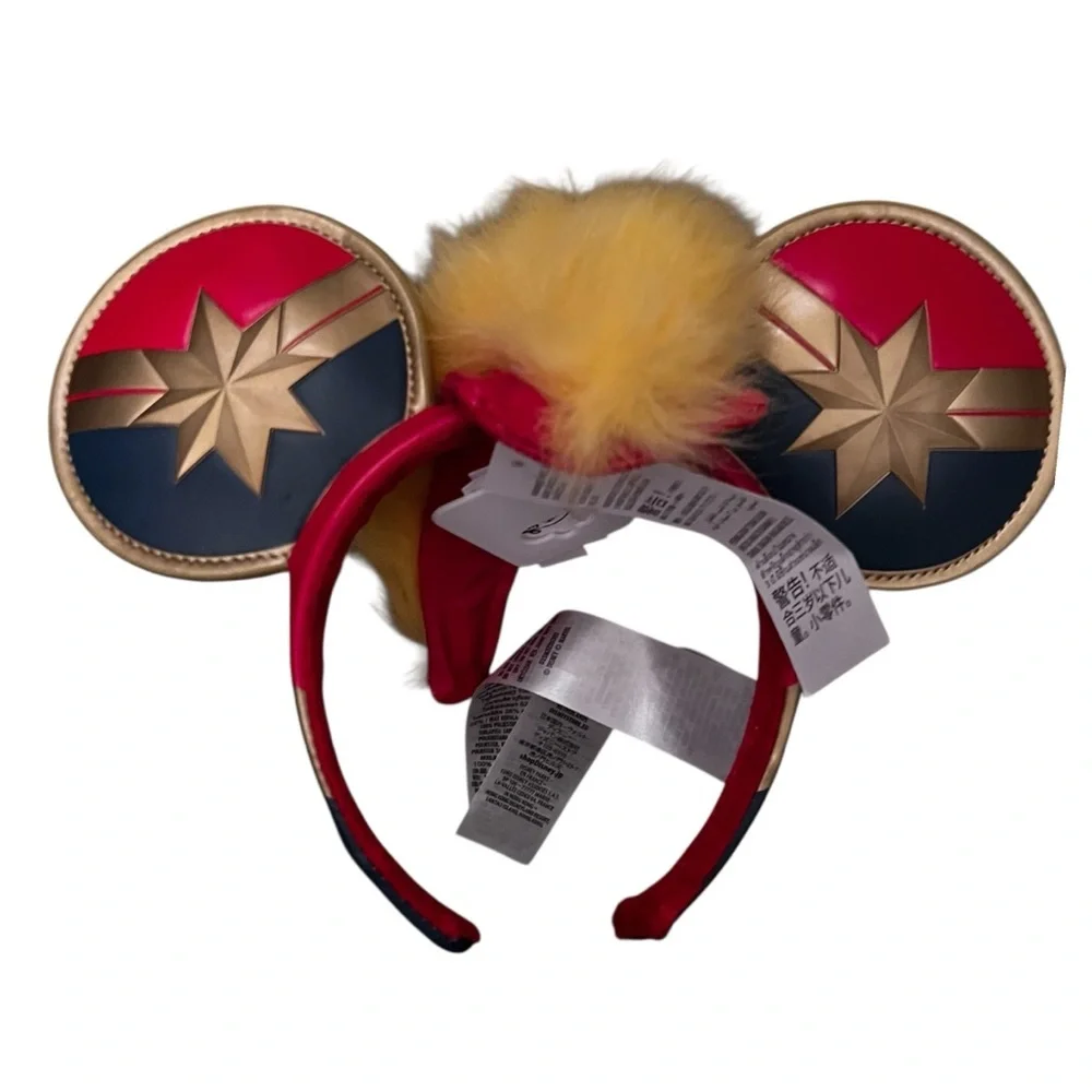 Disney Ears Headband Marvel's Captain w/Hair Mohawk “Higher Further Faster” NWT
